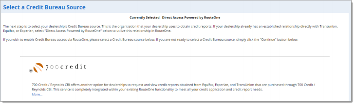 700Credit Integration screen shot