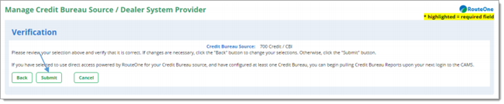 700Credit Integration screen shot