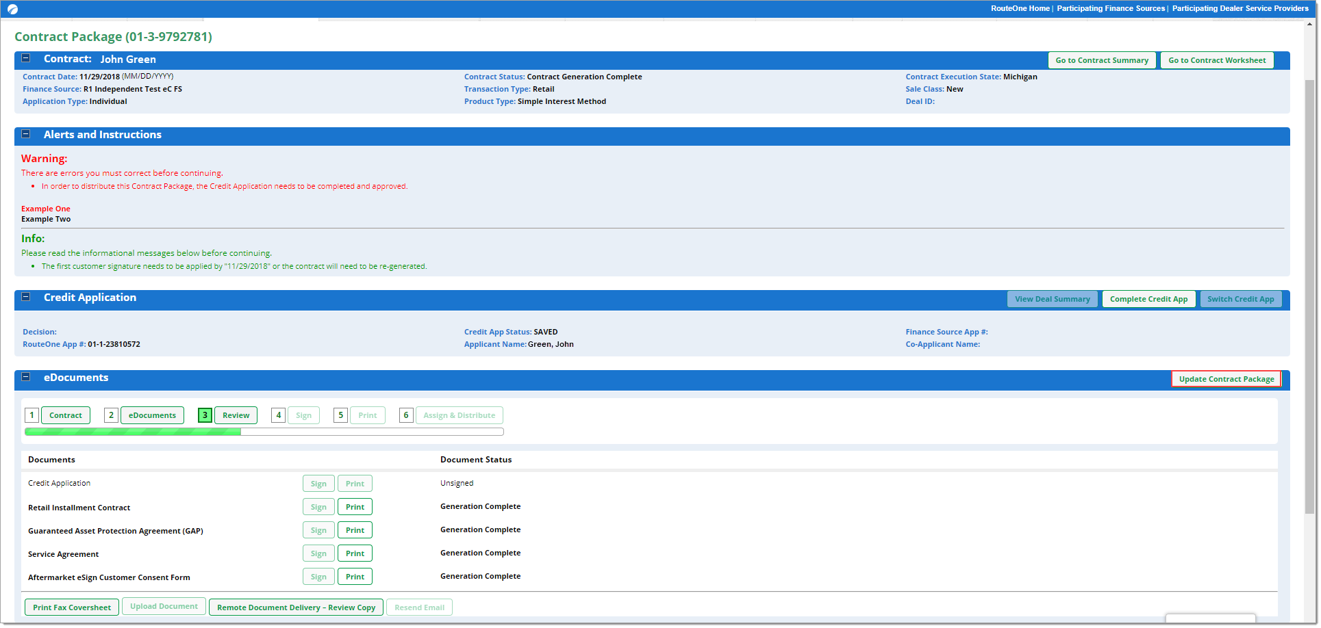 Box around ‘Update Contract Package’ button. 