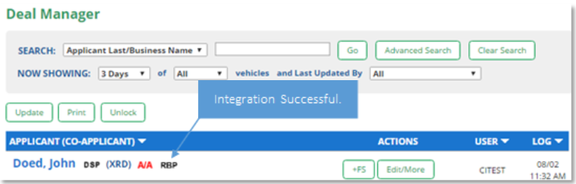 AutoSoft.Net Integration Screen Shot