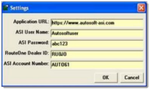 AutoSoft Integration Screen Shot