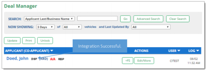 AutoSoft Integration Screen Shot