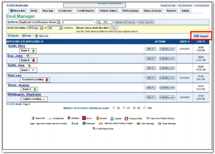 CDK Elite Integration Screen Shot