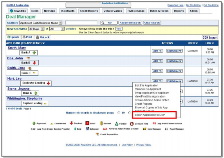 CDK Elite Integration Screen Shot