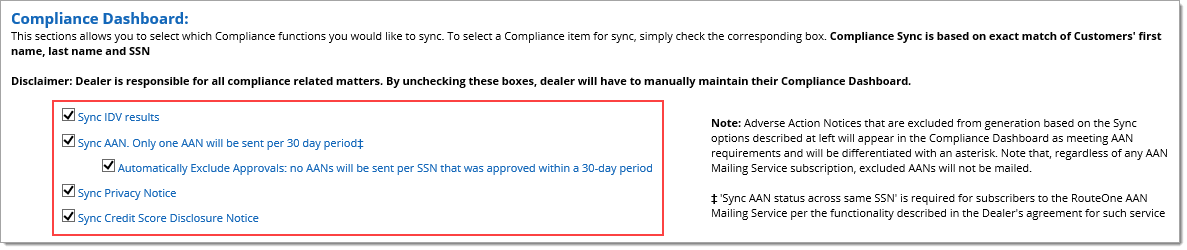 Box around selected compliance activities.