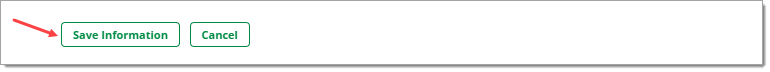Arrow pointing to ‘Save Information’ button. 