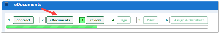 Arrow pointing to ‘eDocuments’ button.