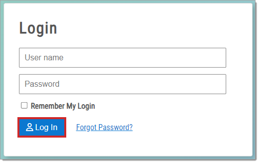 The login page with a box highlighting the ‘Log In’ button.