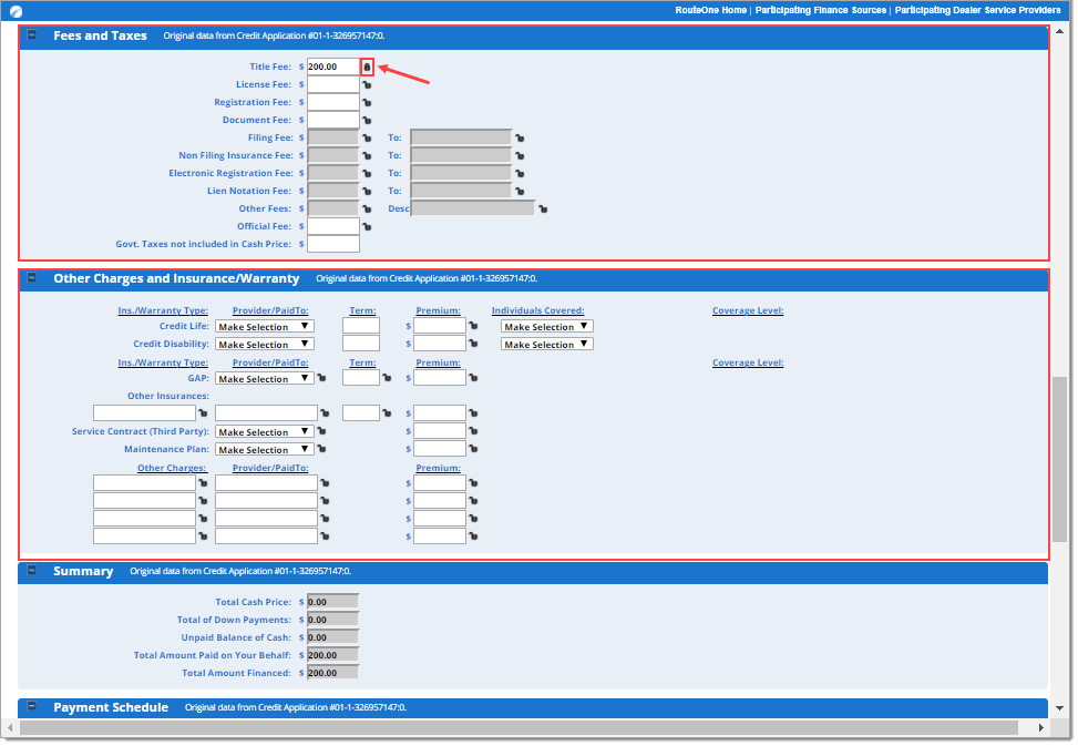 Box around sections of the Worksheet with lock icons. Arrow pointing to box around an icon showing it as locked. 